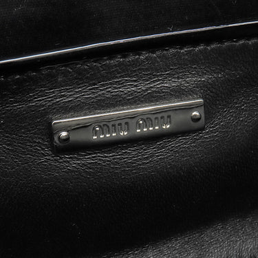 ミュウミュウ MIU MIU チェーン ハンドバッグ 5BH019 NERO エナメル レザー 2WAYバッグ シルバー金具 黒 ハンドバッグ ショルダー