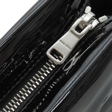 ミュウミュウ MIU MIU チェーン ハンドバッグ 5BH019 NERO エナメル レザー 2WAYバッグ シルバー金具 黒 ハンドバッグ ショルダー