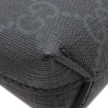 グッチ GUCCI インターロッキングG 723306 ブラック GGスプリームキャンバス レザー 2WAYバッグ シルバー金具 黒 ショルダー クラッチ ポーチ