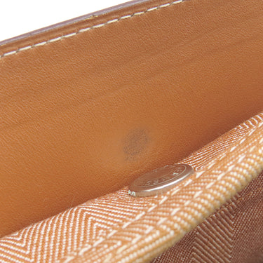 エルメス HERMES ヴァルパライソ PM ゴールド トワルシェブロン スイフト ハンドバッグ シルバー金具 茶