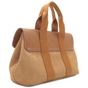 エルメス HERMES ヴァルパライソ PM ゴールド トワルシェブロン スイフト ハンドバッグ シルバー金具 茶