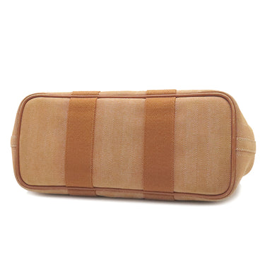 エルメス HERMES ヴァルパライソ PM ゴールド トワルシェブロン スイフト ハンドバッグ シルバー金具 茶