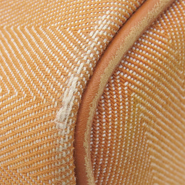 エルメス HERMES ヴァルパライソ PM ゴールド トワルシェブロン スイフト ハンドバッグ シルバー金具 茶