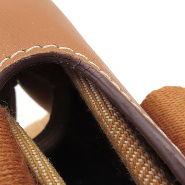 エルメス HERMES ヴァルパライソ PM ゴールド トワルシェブロン スイフト ハンドバッグ シルバー金具 茶