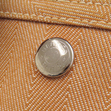 エルメス HERMES ヴァルパライソ PM ゴールド トワルシェブロン スイフト ハンドバッグ シルバー金具 茶