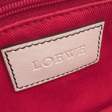ロエベ LOEWE アナグラム ロゴ ホワイト レザー ショルダーバッグ シルバー金具 白