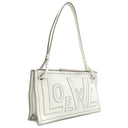 ロエベ LOEWE アナグラム ロゴ ホワイト レザー ショルダーバッグ シルバー金具 白