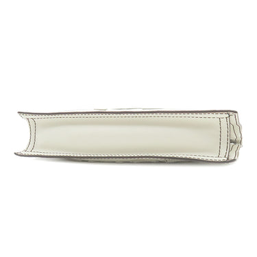 ロエベ LOEWE アナグラム ロゴ ホワイト レザー ショルダーバッグ シルバー金具 白