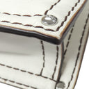 ロエベ LOEWE アナグラム ロゴ ホワイト レザー ショルダーバッグ シルバー金具 白