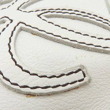 ロエベ LOEWE アナグラム ロゴ ホワイト レザー ショルダーバッグ シルバー金具 白