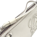 ロエベ LOEWE アナグラム ロゴ ホワイト レザー ショルダーバッグ シルバー金具 白