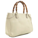 グッチ GUCCI バンブー ハンドバッグ 137381 アイボリー レザー バンブー ハンドバッグ ゴールド金具 スタッズ Wポケット