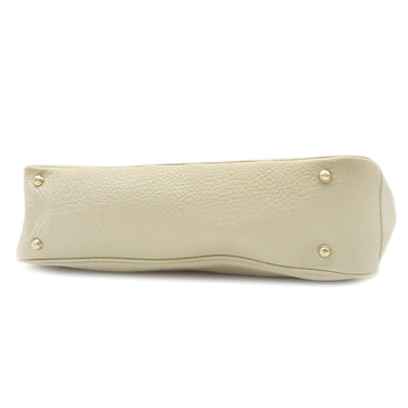 グッチ GUCCI バンブー ハンドバッグ 137381 アイボリー レザー バンブー ハンドバッグ ゴールド金具 スタッズ Wポケット