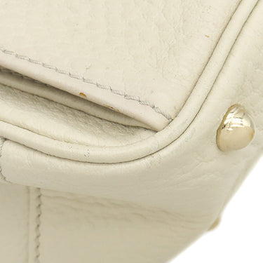 グッチ GUCCI バンブー ハンドバッグ 137381 アイボリー レザー バンブー ハンドバッグ ゴールド金具 スタッズ Wポケット