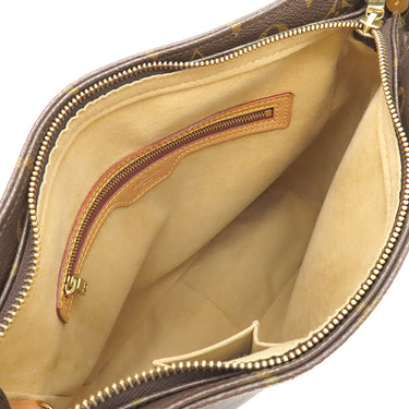 ルイヴィトン LOUIS VUITTON ルーピングGM M51145 モノグラム モノグラムキャンバス ショルダーバッグ ゴールド金具 茶 肩掛け トート