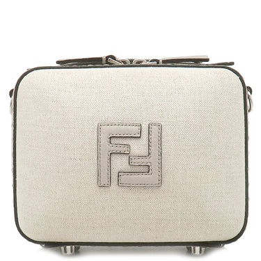 フェンディ FENDI セレリア スーツケース ミニ 7VA552 ベージュ キャンバス レザー 2WAYバッグ シルバー金具 ハンドバッグ ショルダー