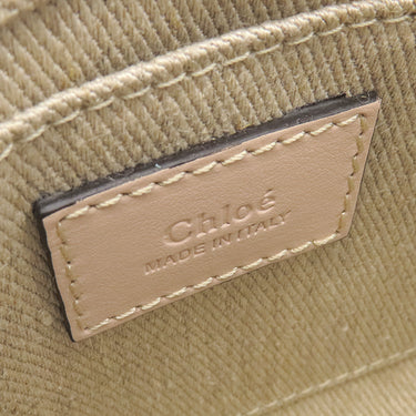 クロエ Chloe リネン製 Woody ミニトートバッグ CHC22AP237I266J5 セメントピンク リネン リネンキャンバス シャイニーカーフスキン 2WAYバッグ ハンドバッグ ショルダー