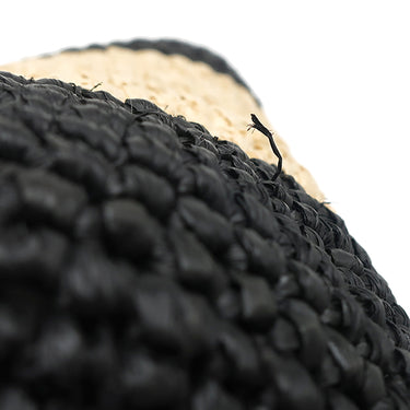 バレンシアガ BALENCIAGA パニエ XS 466498 ブラック×ベージュ ラフィア カーフ トートバッグ ガンメタル金具 カゴハンドバッグ