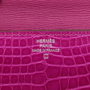 エルメス HERMES クリック16 ローズシェヘラザード アリゲーター ショルダーバッグ シルバー金具 クロコ