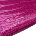 エルメス HERMES クリック16 ローズシェヘラザード アリゲーター ショルダーバッグ シルバー金具 クロコ