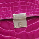 エルメス HERMES クリック16 ローズシェヘラザード アリゲーター ショルダーバッグ シルバー金具 クロコ