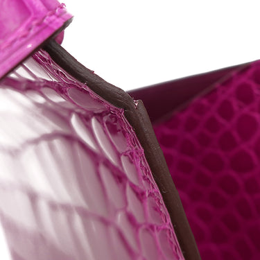 エルメス HERMES クリック16 ローズシェヘラザード アリゲーター ショルダーバッグ シルバー金具 クロコ