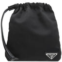 プラダ PRADA ドローストリング ショルダーバッグ NERO ナイロン ショルダーバッグ シルバー金具 黒 三角ロゴ