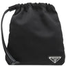 プラダ PRADA ドローストリング ショルダーバッグ NERO ナイロン ショルダーバッグ シルバー金具 黒 三角ロゴ