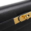 エルメス HERMES ケリー28 外縫い ブラック アルデンヌ 2WAYバッグ ゴールド金具 黒 ショルダー