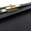 エルメス HERMES ケリー28 外縫い ブラック アルデンヌ 2WAYバッグ ゴールド金具 黒 ショルダー