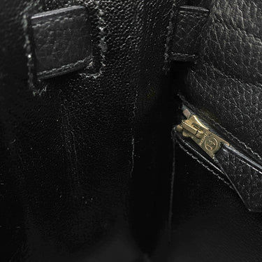 エルメス HERMES ケリー28 外縫い ブラック アルデンヌ 2WAYバッグ ゴールド金具 黒 ショルダー