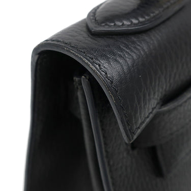 エルメス HERMES ケリー28 外縫い ブラック アルデンヌ 2WAYバッグ ゴールド金具 黒 ショルダー