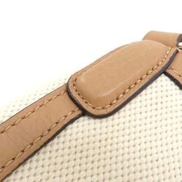 グッチ GUCCI ソーホー インターロッキング G 336751 ナチュラル×ピンクベージュ レザー キャンバス 2WAYバッグ シャンパンゴールド金具 フリンジチャーム