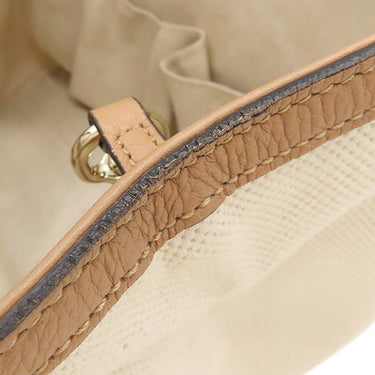 グッチ GUCCI ソーホー インターロッキング G 336751 ナチュラル×ピンクベージュ レザー キャンバス 2WAYバッグ シャンパンゴールド金具 フリンジチャーム