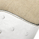 プラダ PRADA キャンバス オーストリッチ ベージュ×ホワイト キャンバス オーストリッチ 2WAYバッグ シルバー金具 三角ロゴプレート ミニ ショルダー 白