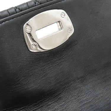 ミュウミュウ MIU MIU マテラッセ クリスタル バッグ ブラック レザー 2WAYバッグ シルバー金具 黒 チェーンストラップ ショルダー