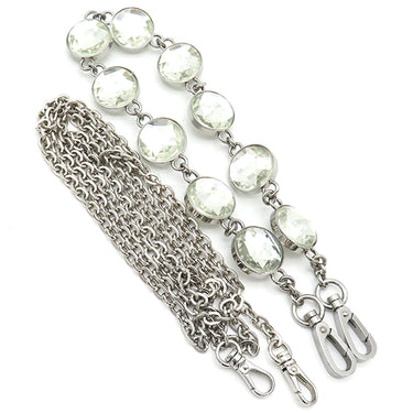 ミュウミュウ MIU MIU マテラッセ クリスタル バッグ ブラック レザー 2WAYバッグ シルバー金具 黒 チェーンストラップ ショルダー