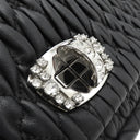 ミュウミュウ MIU MIU マテラッセ クリスタル バッグ ブラック レザー 2WAYバッグ シルバー金具 黒 チェーンストラップ ショルダー