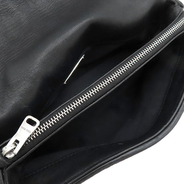 ミュウミュウ MIU MIU マテラッセ クリスタル バッグ ブラック レザー 2WAYバッグ シルバー金具 黒 チェーンストラップ ショルダー