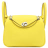 エルメス HERMES リンディ ミニ 20 マキシカドリーユ ライム トリヨンクレマンス ショルダーバッグ シルバー金具 黄色