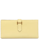 エルメス HERMES ベアンスフレ ジョーヌプッサン ヴォーエプソン 長財布 ゴールド金具 黄色 二つ折り財布