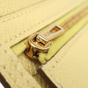 エルメス HERMES ベアンスフレ ジョーヌプッサン ヴォーエプソン 長財布 ゴールド金具 黄色 二つ折り財布