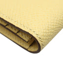 エルメス HERMES ベアンスフレ ジョーヌプッサン ヴォーエプソン 長財布 ゴールド金具 黄色 二つ折り財布