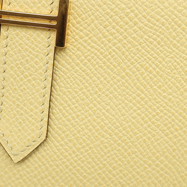 エルメス HERMES ベアンスフレ ジョーヌプッサン ヴォーエプソン 長財布 ゴールド金具 黄色 二つ折り財布
