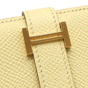 エルメス HERMES ベアンスフレ ジョーヌプッサン ヴォーエプソン 長財布 ゴールド金具 黄色 二つ折り財布