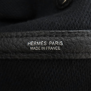 エルメス HERMES ガーデンパーティーPM エクリュ×ブラック トワルアッシュ ネゴンダ トートバッグ シルバー金具 黒 トワルH