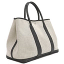 エルメス HERMES ガーデンパーティーPM エクリュ×ブラック トワルアッシュ ネゴンダ トートバッグ シルバー金具 黒 トワルH