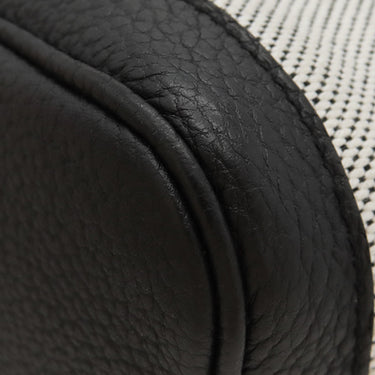 エルメス HERMES ガーデンパーティーPM エクリュ×ブラック トワルアッシュ ネゴンダ トートバッグ シルバー金具 黒 トワルH