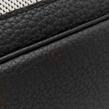 エルメス HERMES ガーデンパーティーPM エクリュ×ブラック トワルアッシュ ネゴンダ トートバッグ シルバー金具 黒 トワルH