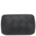 ボッテガヴェネタ BOTTEGA VENETA マキシ イントレチャート ブラック レザー ポーチ マットブラック金具 黒 セカンドバッグ トラベルポーチ